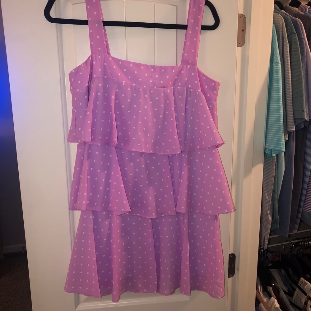 Size small lilac polka dotted mini dress